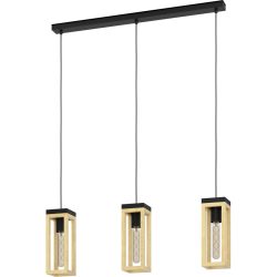 Eglo Pendellampe Nafferton Braun/Schwarz Stahl/Holz 10 cm 110 cm - Material: Holz/Stahl - Pendellampe