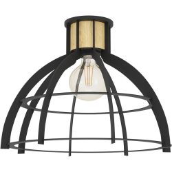 Eglo Deckenlampe Stillington Braun/Schwarz Stahl/Holz 31.5 cm - Material: Holz/Stahl - Deckenlampe