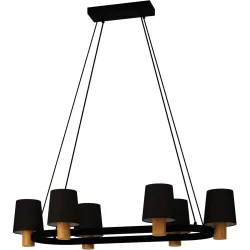 Eglo Pendellampe Edale Braun/Schwarz Stahl/Holz 51 cm 110 cm - Material: Holz/Stahl - Pendellampe