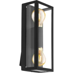 Eglo Wandlampe aussen Alamonte 1 Schwarz Stahl 38 cm - Wandlampe aussen