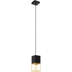 Eglo Pendellampe Montebaldo Gold/Schwarz Stahl 10 cm 110 cm - Farbe: schwarz-gold - Pendellampe
