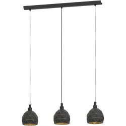Eglo Pendellampe Roccaforte Gold/Schwarz Stahl 17 cm 110 cm - Farbe: schwarz-gold - Pendellampe