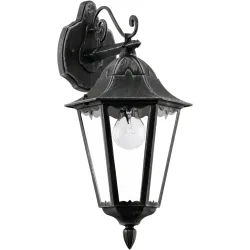 Eglo Wandlampe aussen Navedo Schwarz/Silber Aluminium 47.5 cm - Material: Aluguss - Wandlampe aussen