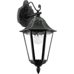 Eglo Wandlampe aussen Navedo Schwarz/Silber Aluminium 47.5 cm - Material: Aluguss - Wandlampe aussen