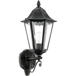 Eglo Wandlampe aussen Navedo Schwarz/Silber Aluminium 47.5 cm - Material: Aluguss - Wandlampe aussen