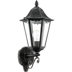 Eglo Wandlampe aussen Navedo Schwarz/Silber Aluminium 47.5 cm - Material: Aluguss - Wandlampe aussen