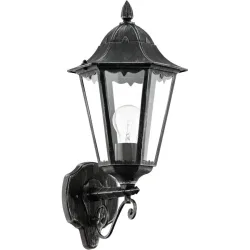 Eglo Wandlampe aussen Navedo Schwarz/Silber Aluminium 47.5 cm - Material: Aluguss - Wandlampe aussen