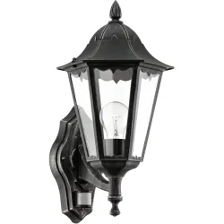 Eglo Wandlampe aussen Navedo Schwarz/Silber Aluminium 42.5 cm - Material: Aluguss - Wandlampe aussen