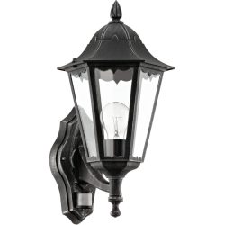Eglo Wandlampe aussen Navedo Schwarz/Silber Aluminium 42.5 cm - Material: Aluguss - Wandlampe aussen