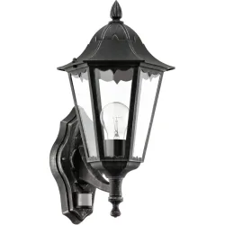 Eglo Wandlampe aussen Navedo Schwarz/Silber Aluminium 42.5 cm - Material: Aluguss - Wandlampe aussen