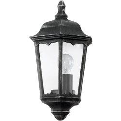 Eglo Wandlampe aussen Navedo Schwarz/Silber Aluminium 43 cm - Material: Aluguss - Wandlampe aussen