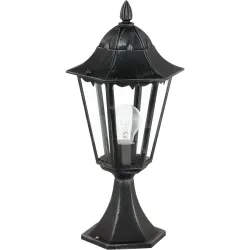 Eglo Stehlampe aussen Navedo Schwarz/Silber Aluminium 47 cm - Material: Aluguss - Stehlampe aussen
