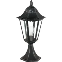 Eglo Stehlampe aussen Navedo Schwarz/Silber Aluminium 47 cm - Material: Aluguss - Stehlampe aussen