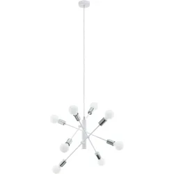 Eglo Pendellampe Gradoli Weiss/Grau Stahl 110 cm - Farbe: weiss/chrom - Pendellampe