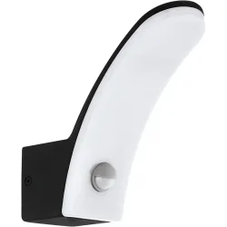 Eglo Wandlampe aussen Fiumicino Schwarz Aluminium 18 cm - LED - Lichtfarbe: Warmweiss - Wandlampe aussen- LED Energiesparlampe