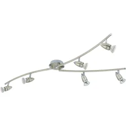Eglo Spot Magnum-LED Grau Stahl - Farbe: Nickel matt mit Chrom - Lichtfarbe: Warmweiss - Spot