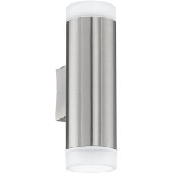 Eglo Wandlampe aussen Riga-LED Edelstahl Edelstahl 20.5 cm - Lichtfarbe: Helles Neutralweiss - Wandlampe aussen