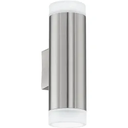 Eglo Wandlampe aussen Riga-LED Edelstahl Edelstahl 20.5 cm - Lichtfarbe: Helles Neutralweiss - Wandlampe aussen