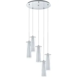 Eglo Pendellampe Pinto Grau Stahl 150 cm - Farbe: chrom - Pendellampe