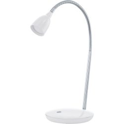Eglo Schreibtischlampe Durengo Weiss/Grau Stahl/Kunststoff 38 cm - Farbe: weiss/chrom - LED - Lichtfarbe: Warmweiss - Material: Kunststoff/Stahl -