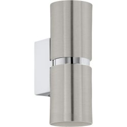 Eglo Wandlampe Passa Grau Stahl 17 cm - Farbe: Nickel matt mit Chrom - Wandlampe
