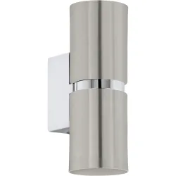 Eglo Wandlampe Passa Grau Stahl 17 cm - Farbe: Nickel matt mit Chrom - Wandlampe