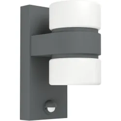 Eglo Wandlampe aussen Atollari Grau Aluminium 23 cm - Farbe: anthrazit - LED - Lichtfarbe: Warmweiss - Material: Aluguss - Wandlampe aussen- LED