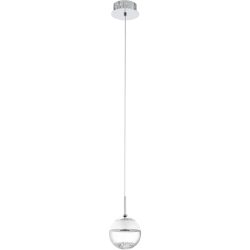 Eglo Pendellampe Montefio 1 Grau Stahl 110 cm - Farbe: chrom - LED - Lichtfarbe: Warmweiss - Pendellampe- LED Energiesparlampe