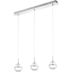 Eglo Pendellampe Montefio 1 Grau Stahl 14 cm 110 cm - Farbe: chrom - LED - Lichtfarbe: Warmweiss - Pendellampe- LED Energiesparlampe