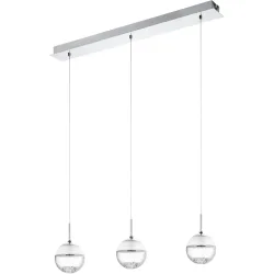 Eglo Pendellampe Montefio 1 Grau Stahl 14 cm 110 cm - Farbe: chrom - LED - Lichtfarbe: Warmweiss - Pendellampe- LED Energiesparlampe