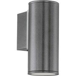 Eglo Wandlampe aussen Riga Grau Stahl verzinkt 15 cm - Farbe: anthrazit - Wandlampe aussen