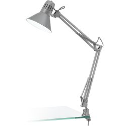 Eglo Tischlampe Firmo Silber Stahl/Kunststoff - Material: Kunststoff/Stahl - Tischlampe