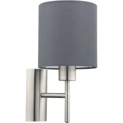 Eglo Wandlampe Pasteri Grau Stahl 30.5 cm - Farbe: Nickel matt - Wandlampe