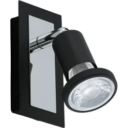 Eglo Spot Sarria Schwarz/Grau Stahl 6 cm - Farbe: schwarz/chrom - Spot
