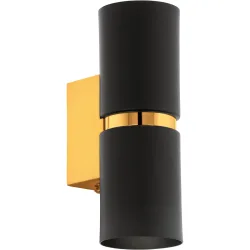 Eglo Wandlampe Passa Gold/Schwarz Stahl 17 cm - Farbe: schwarz-gold - Wandlampe