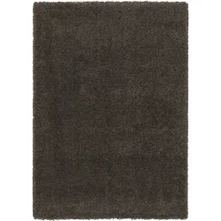 Teppich Luxury Shaggy Grau Polyester 60 cm 115 cm - Farbe: Dunkelgrau - Material: Polypropylen - Teppich