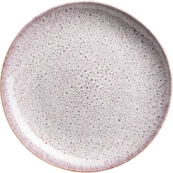 Gipfelstück Teller flach Alpenwiese Weiss/Magenta Steinzeug 26.5 cm - Farbe: Berry - Teller flach