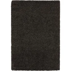 Teppich Luxury Shaggy Schwarz Polyethylen 60 cm 115 cm - Farbe: anthrazit - Material: Polypropylen - Teppich