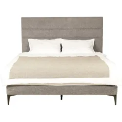 Boxspringbett Ylva Grau Stoff 160 x 200 cm - Farbe: anthrazit - Boxspringbett