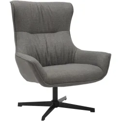 Sessel Idis Grau/Schwarz Stoff/Metall 85 cm 83 cm Drehbar - Farbe: Grau, Schwarz - Material: Strukturstoff, Metall - Sessel