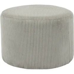 Hocker Idis Grau Stoff 55 cm 38 cm - Farbe: hellgrau - Material: Cordstoff - Hocker
