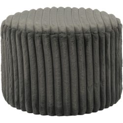 Hocker Idis Grau Stoff 55 cm 38 cm - Farbe: Dunkelgrau - Material: Polyester Cordstoff - Hocker