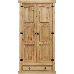 Kleiderschrank Yani Braun Holz 102 cm 56 cm 205 cm - Farbe: natur - Material: Kiefer - Kleiderschrank