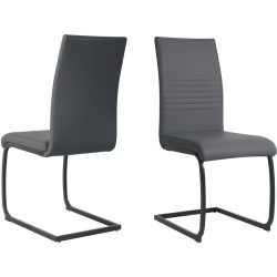 Stuhl 2er-Set Nira Grau Kunstleder 42 cm 97 cm - Stuhl 2er-Set