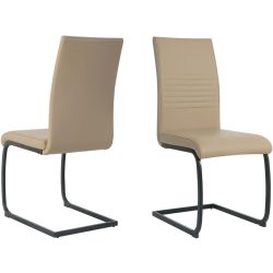 Stuhl 2er-Set Nira Braun/Grau Kunstleder 42 cm 97 cm - Farbe: taupe - Stuhl 2er-Set