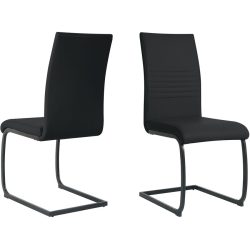 Stuhl 2er-Set Nira Schwarz Kunstleder 42 cm 97 cm - Stuhl 2er-Set