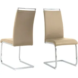 Stuhl 2er-Set Nira Braun/Grau Kunstleder 42 cm 101 cm - Farbe: taupe - Stuhl 2er-Set