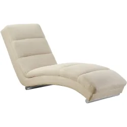 Chaiselongue Idis Beige Stoff/Metall 170 cm 60 cm - Material: Strukturstoff, Metall - Chaiselongue