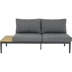 LIVIQUE, Lounge Alu dunkelgrau Abschluss links - Material: Aluminium - 50