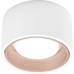 Deckenlampe Nasso Kupfer/Weiss Aluminium 12 cm 8 cm - Farbe: Weiss/Kupfer - LED - Lichtfarbe: Warmweiss - Deckenlampe- LED Energiesparlampe